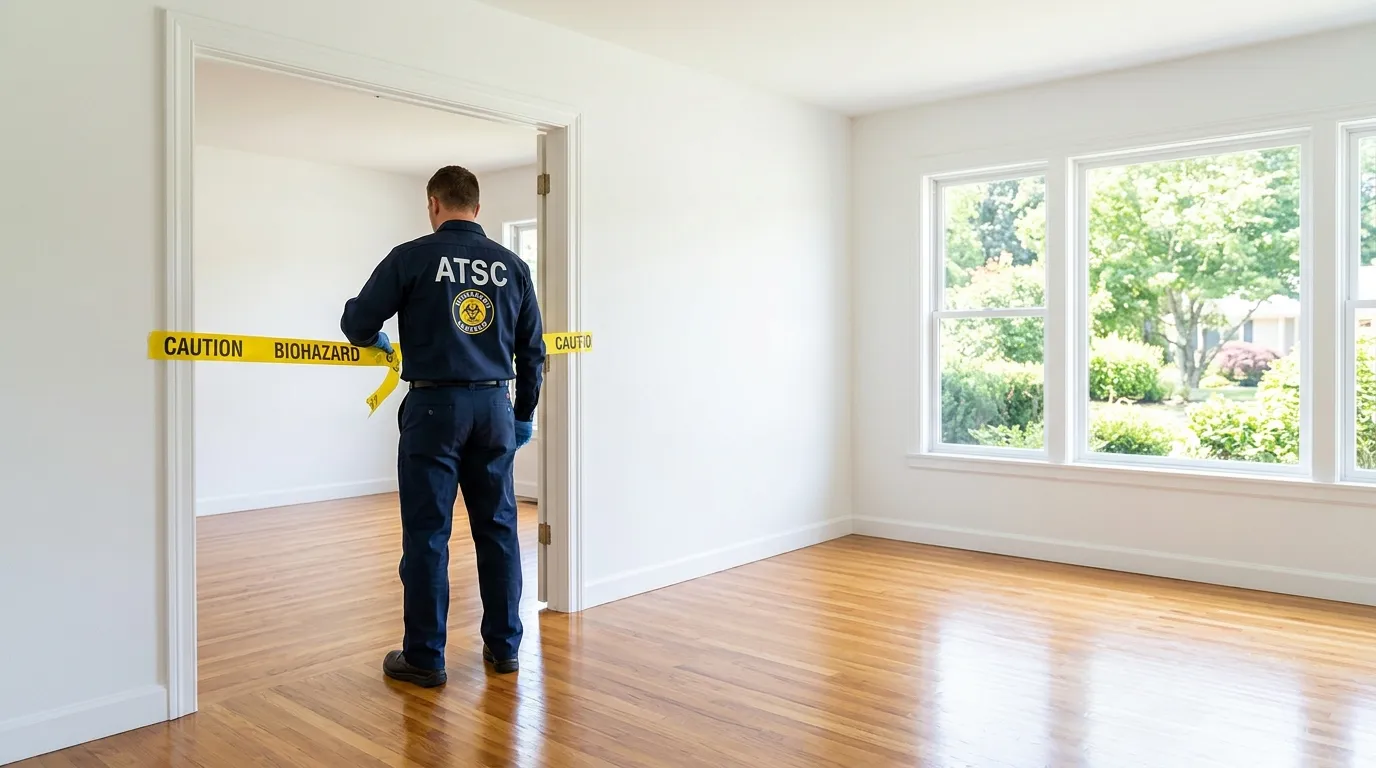 Certified biohazard cleanup crew performing Trauma Scene Cleanup in Washington Terrace